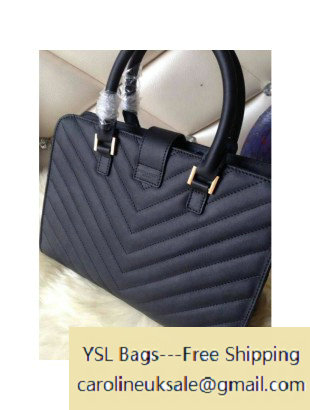 Saint Laurent Cabas Bag in Black Matelasse Leather - Click Image to Close
