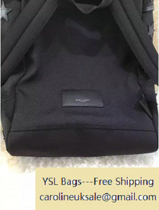 2016 Saint Laurent 342609 Hunting Rucksack Backpack in Black Canvas and Black Grained Leather
