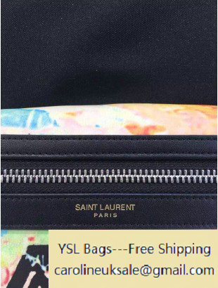 2016 Saint Laurent 437087 City California Backpack in Multicolor Canvas and Silver Metallic Leather