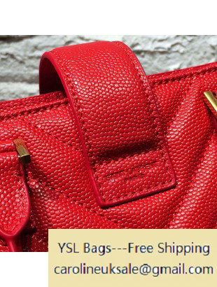 2015 Saint Laurent Small Cabas Monogram in Red Carviar Leather - Click Image to Close
