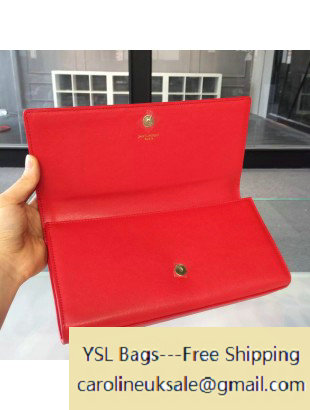 2015 Saint Laurent Classic Monogram Cluthch in Red Smooth Leather - Click Image to Close
