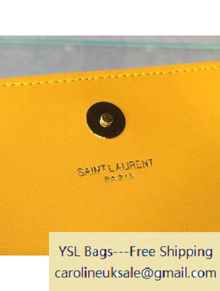 2015 Saint Laurent Classic Monogram Cluthch in Yellow Smooth Leather