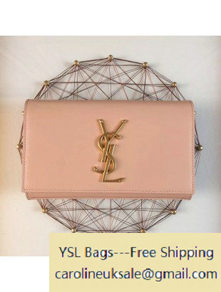 Saint Laurent Classic 22cm Monogram Satchel in Nude Pink Smooth Leather - Click Image to Close