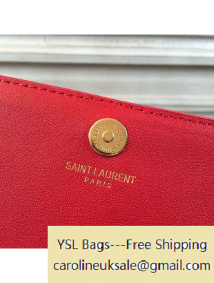 Saint Laurent Classic 22cm Monogram Satchel in Red Smooth Leather