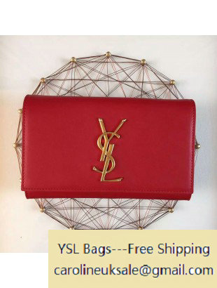 Saint Laurent Classic 22cm Monogram Satchel in Red Smooth Leather - Click Image to Close
