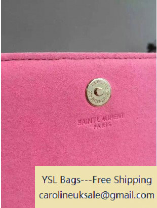 Saint Laurent Classic 24cm Monogram Satchel in Pink Grain De Pouder Textured Leather
