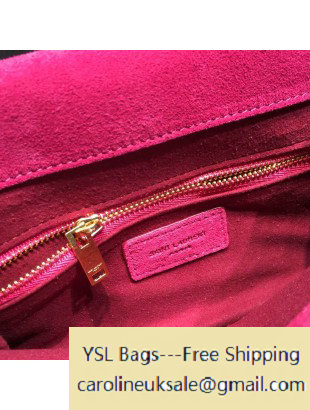 2015 Saint Laurent Classic Small Monogram Fringed in Rosy Suede - Click Image to Close