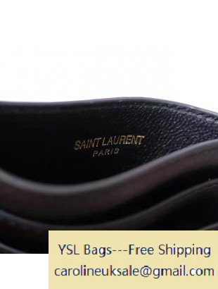 2017 Saint Laurent YSL Credit Card Case in Calf Leather 414577 Black - Click Image to Close