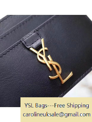 2017 Saint Laurent YSL Credit Card Case in Calf Leather 414577 Black