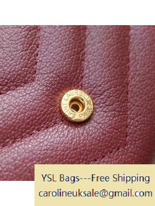2017 Saint Laurent Large Monogram Flap Wallet in Mixed Matelasse Leather 437469 Red