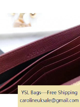 2017 Saint Laurent Large Monogram Flap Wallet in Mixed Matelasse Leather 437469 Red