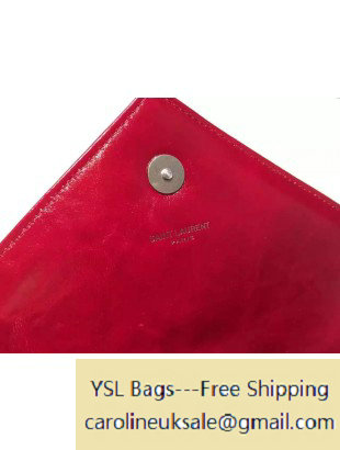 2015 Saint Laurent Monogram Chain Shoulder Bag with Hanging Drop Red