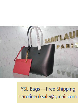 2015 Saint Laurent 372090 Tote Bag 2 in Black/Red Leather