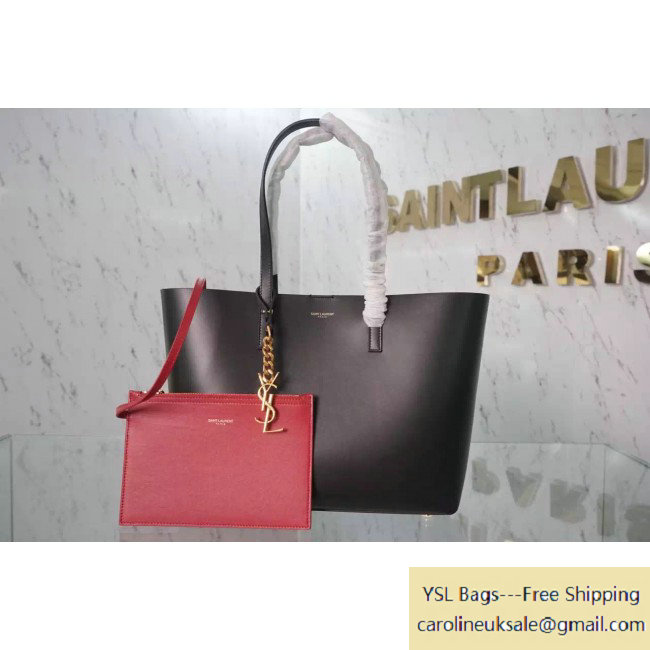 2015 Saint Laurent 372090 Tote Bag 2 in Black/Red Leather - Click Image to Close
