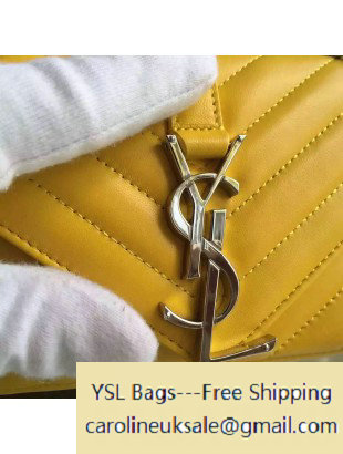 2015 Saint Laurent 399289 Classic Baby Chain Bag in Yellow Calfskin