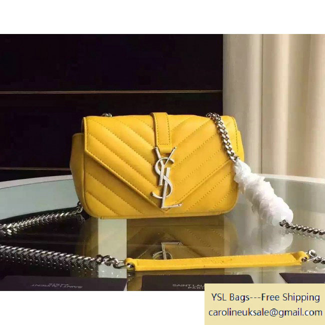 2015 Saint Laurent 399289 Classic Baby Chain Bag in Yellow Calfskin - Click Image to Close