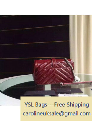 2015 Saint Laurent 399289 Classic Baby Chain Bag in Burgundy Patent Calfskin - Click Image to Close
