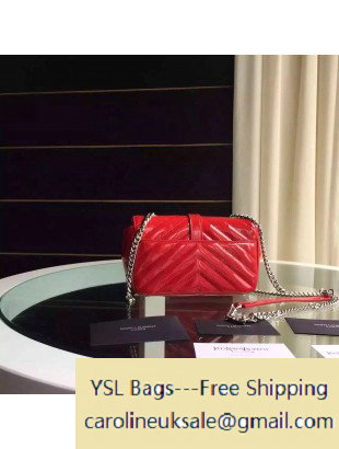 2015 Saint Laurent 399289 Classic Baby Chain Bag in Red Patent Calfskin