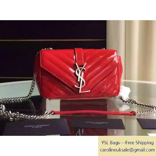 2015 Saint Laurent 399289 Classic Baby Chain Bag in Red Patent Calfskin - Click Image to Close