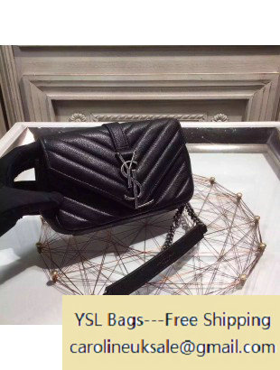 2015 Saint Laurent 399289 Classic Baby Chain Bag in Black Togo Calfskin