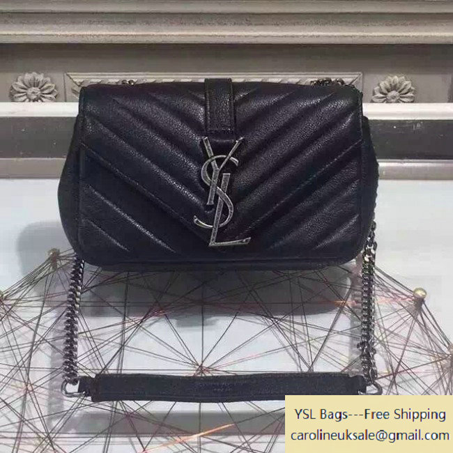 2015 Saint Laurent 399289 Classic Baby Chain Bag in Black Togo Calfskin - Click Image to Close