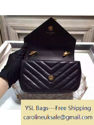 2015 Saint Laurent 399289 Classic Baby Chain Bag in Black Calfskin