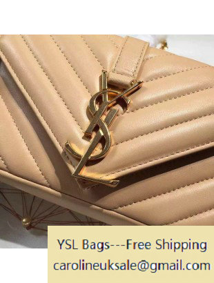 2015 Saint Laurent 399289 Classic Baby Chain Bag in Beige Calfskin - Click Image to Close