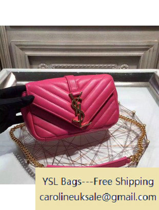 2015 Saint Laurent 399289 Classic Baby Chain Bag in Rosy Calfskin - Click Image to Close