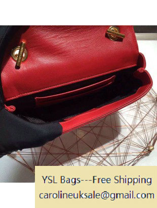 2015 Saint Laurent 399289 Classic Baby Chain Bag in Red Calfskin