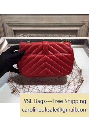 2015 Saint Laurent 399289 Classic Baby Chain Bag in Red Calfskin - Click Image to Close