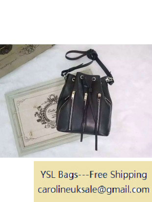 Saint Laurent 357801 Medium Emmanuelle Bucket Bag in Black Leather