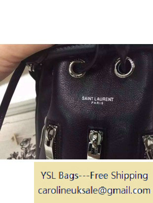 Saint Laurent 357802 Small Emmanuelle Bucket Bag in Black Leather