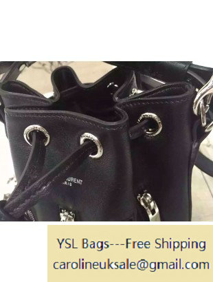 Saint Laurent 357802 Small Emmanuelle Bucket Bag in Black Leather