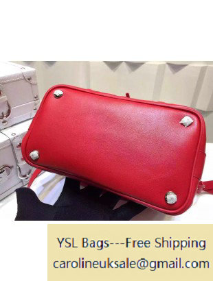 Saint Laurent 357801 Medium Emmanuelle Bucket Bag in Red Leather