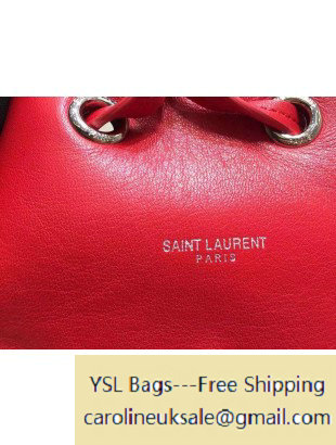 Saint Laurent 357801 Medium Emmanuelle Bucket Bag in Red Leather - Click Image to Close