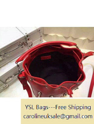 Saint Laurent 357801 Medium Emmanuelle Bucket Bag in Red Leather - Click Image to Close