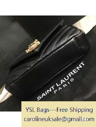 2016 Saint Laurent 399289 Classic Baby Monogram Chain Bag in Black Grained Metallic Leather - Click Image to Close