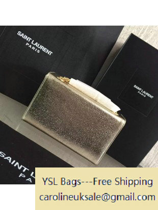 2016 Saint Laurent 392755 Box Chain Shoulder Bag in Silver Grained Metallic Leather - Click Image to Close