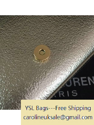 2016 Saint Laurent 354121 Classic Small Monogram Chain Satchel Bag in Silver Grained Metallic Leather