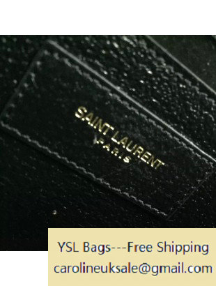 2016 Saint Laurent 354021 Classic Medium Monogram Chain Satchel Bag in Black Grained Metallic Leather - Click Image to Close