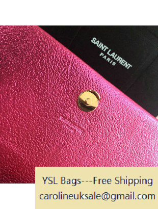 2016 Saint Laurent 354119 Classic Medium Monogram Chain Tassel Satchel Bag in Rosy Grained Metallic Leather - Click Image to Close