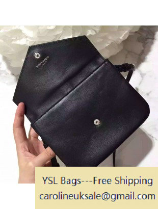 2016 Saint Laurent 425713 Classic Monogram Calfskin Stchel Bag Black