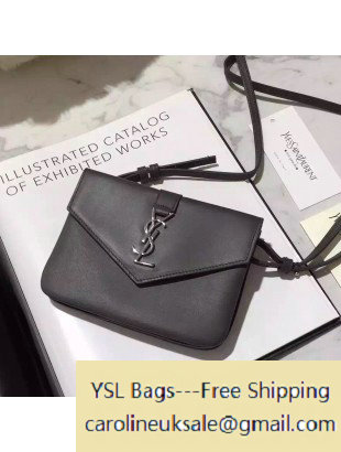 2016 Saint Laurent 425713 Classic Monogram Calfskin Stchel Bag Gray