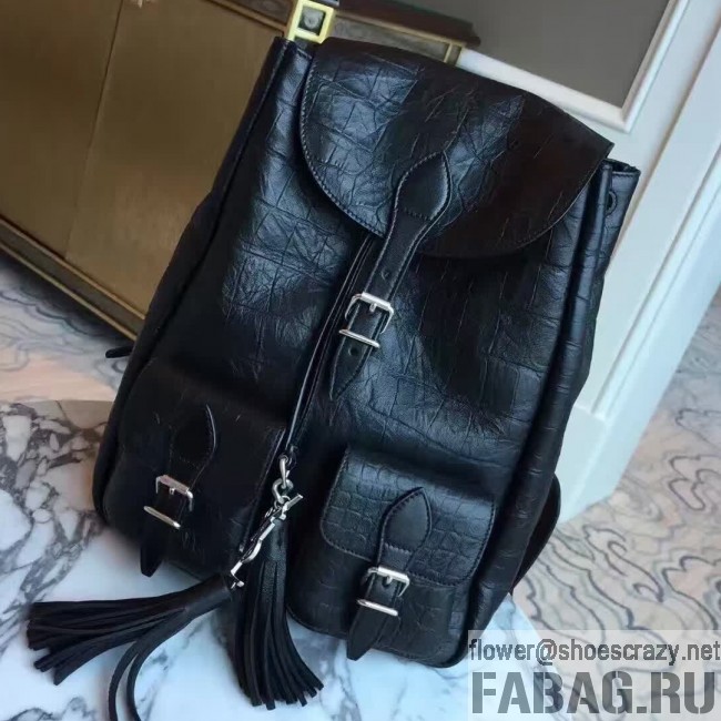 2016 Saint Laurent 412943 Small Festival Backpack in Calfskin Crocodile Pattern - Click Image to Close