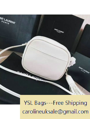 Saint Laurent 425317 Blogger Shoulder Bag with Tassel White