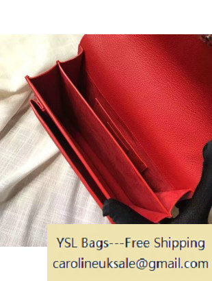 2016 Saint Laurent Medium Sunset Flap Front Bag Red