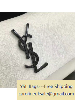 2016 Saint Laurent 438176 Medium West Hollywood Fold-Over Bag in White Caviar Calfskin - Click Image to Close