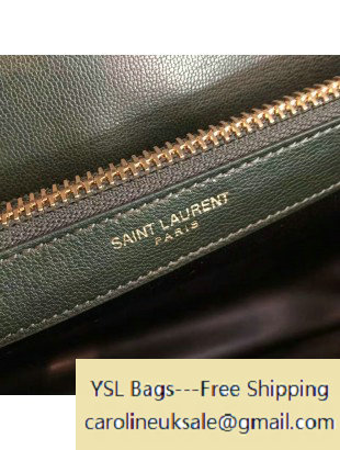 2016 Saint Laurent Monogram Chain Wallet in Grained Calfskin 447933 Black
