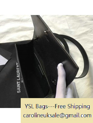 2016 Saint Laurent Classic Medium Kate Monogram Double Handle Satchel Bag in Black Grained Calfskin 446753 - Click Image to Close