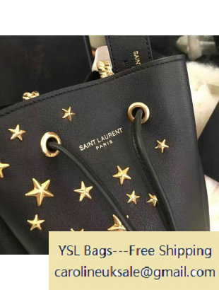 2017 Saint Laurent Small Bucket Bag Embellished with Stars Smooth Calfskin